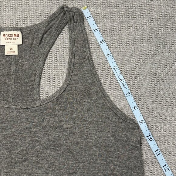 Mossimo Supply Co Gray Racerback Tank Top Front Knot Detail T-Back Activewear XS - Picture 12 of 12